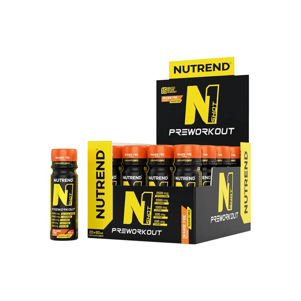 N1 Pre-Workout Shots (20 x 60 ml) - Orange Fire