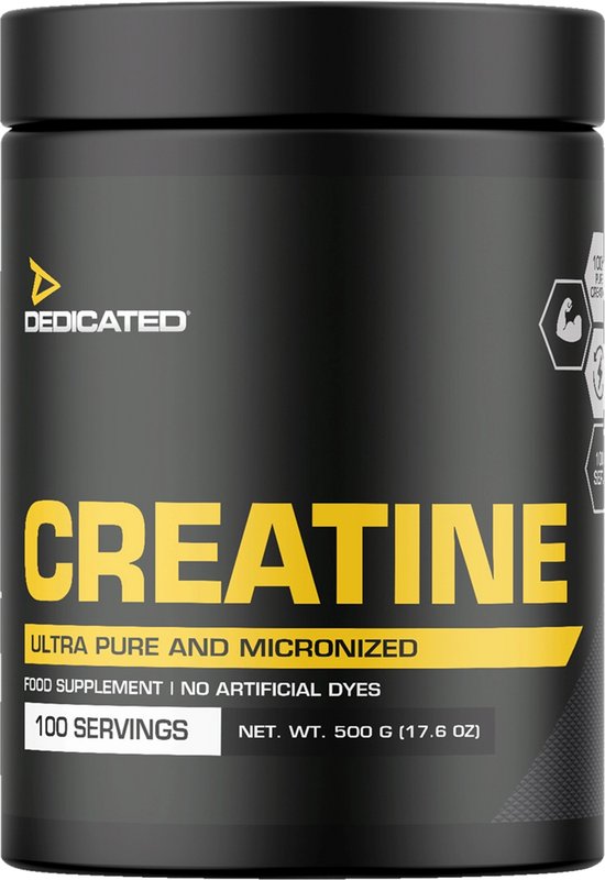 Dedicated Creatine 500 gram Ultra Pure & Micronized Creatine 500 gram -100 servings - Afbeelding 1